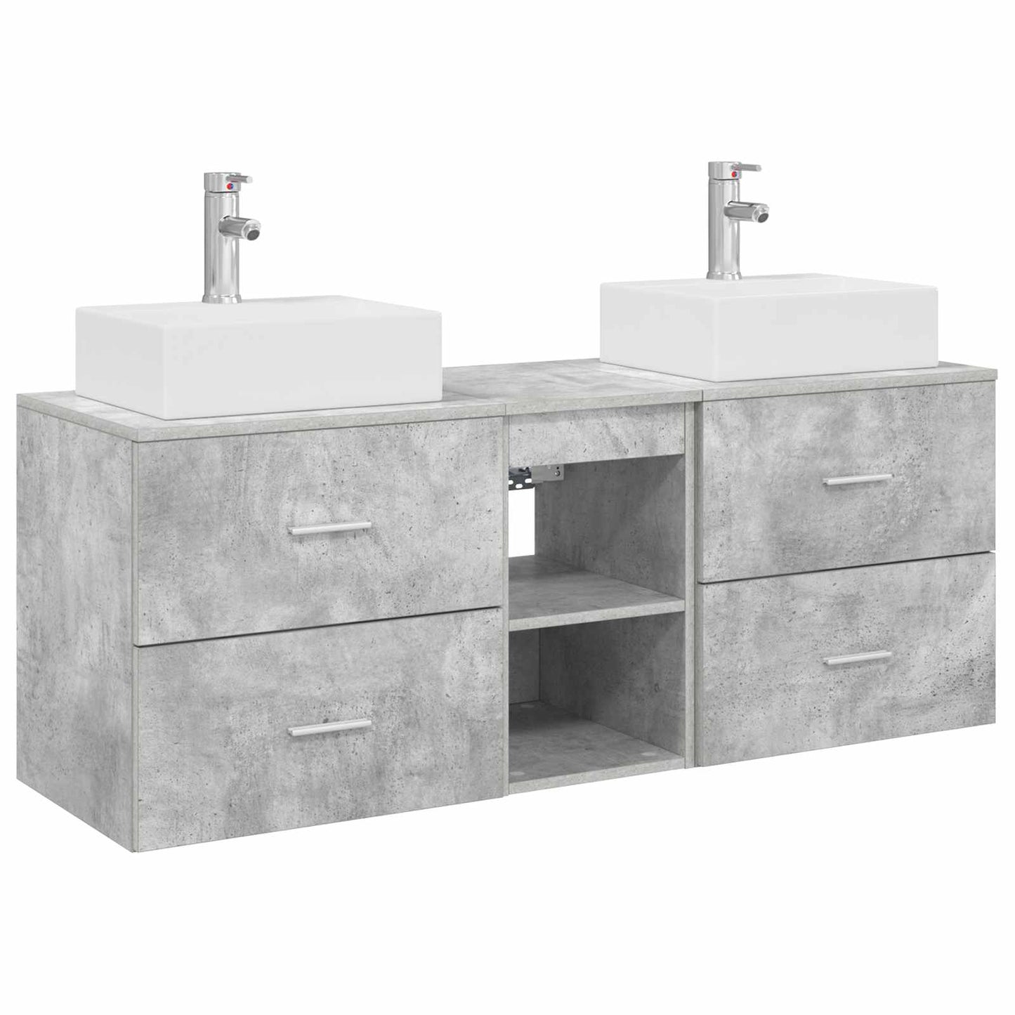 vidaXL Bathroom Cabinet Set 3 pcs Concrete Grey 49.5 x 41 x 62.5 cm