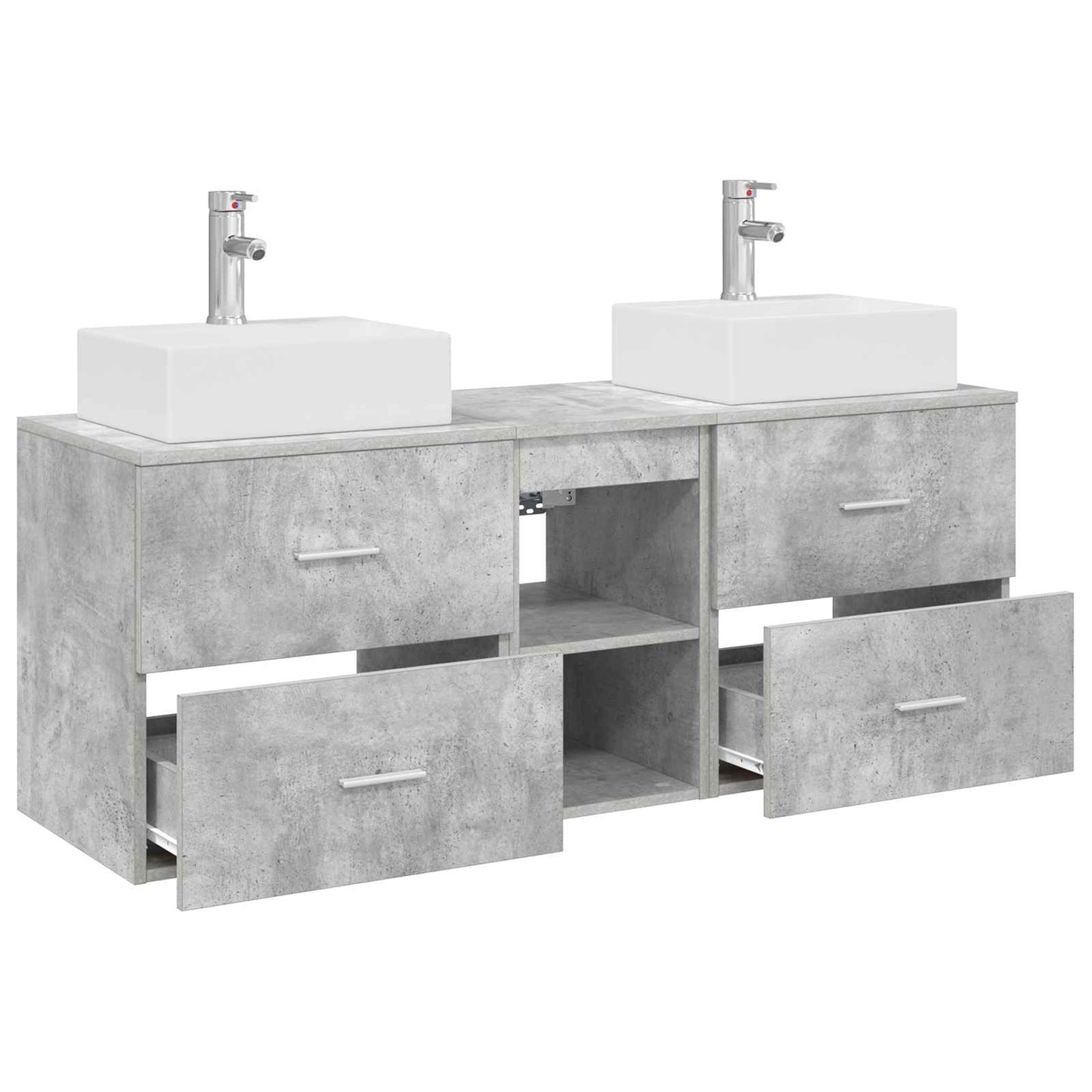 vidaXL Bathroom Cabinet Set 3 pcs Concrete Grey 49.5 x 41 x 62.5 cm