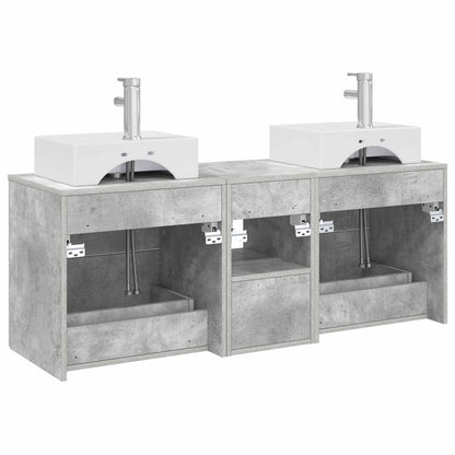 vidaXL Bathroom Cabinet Set 3 pcs Concrete Grey 49.5 x 41 x 62.5 cm