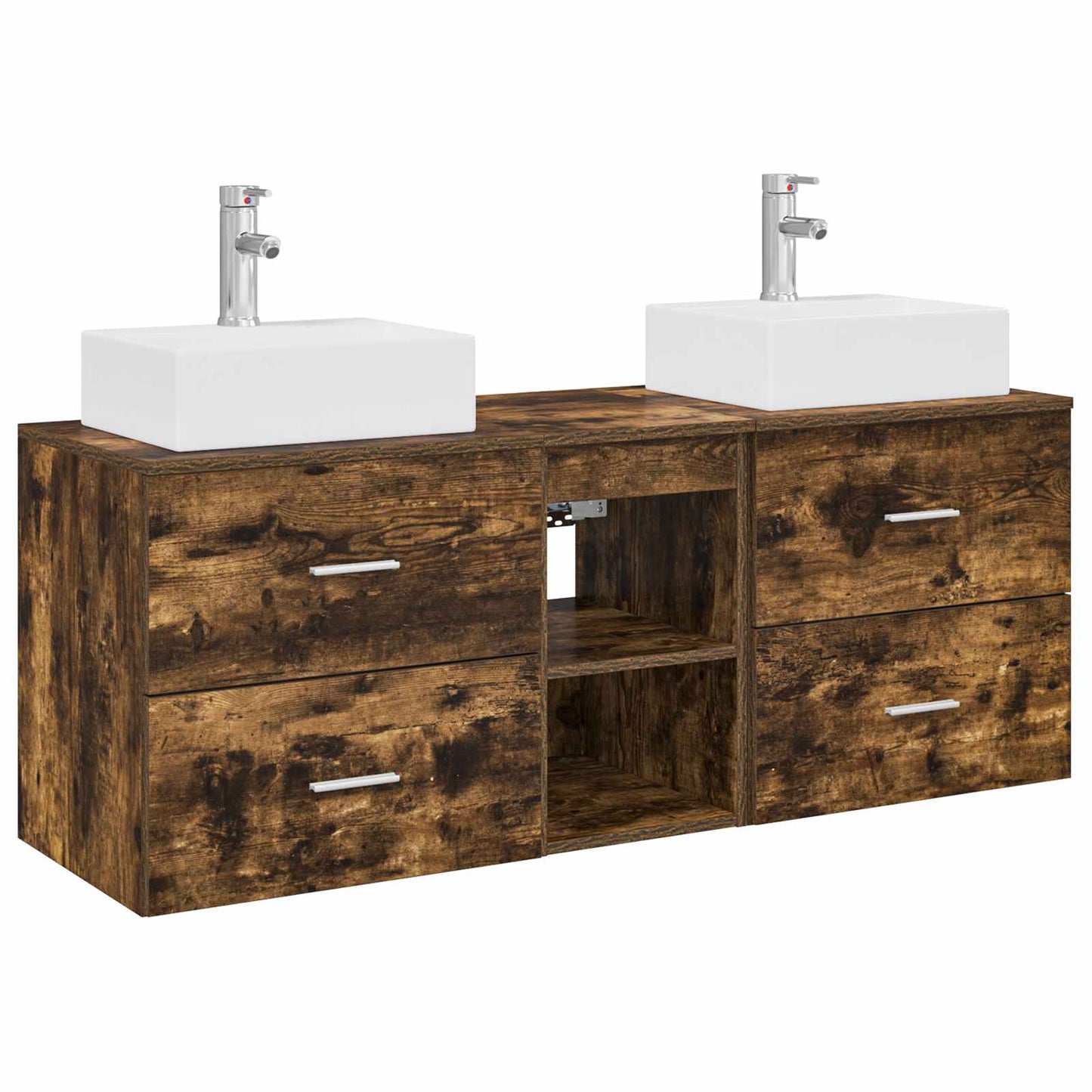 vidaXL Bathroom Cabinet Set 3 pcs Smoked Oak 49.5 x 41 x 62.5 cm