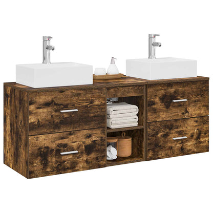 vidaXL Bathroom Cabinet Set 3 pcs Smoked Oak 49.5 x 41 x 62.5 cm