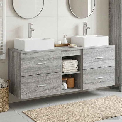 vidaXL Bathroom Cabinet Set 3 pcs Grey Sonoma 49.5 x 41 x 62.5 cm