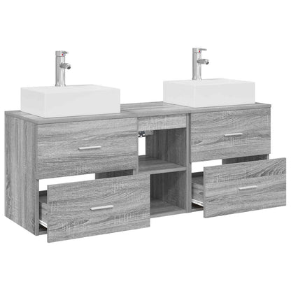vidaXL Bathroom Cabinet Set 3 pcs Grey Sonoma 49.5 x 41 x 62.5 cm