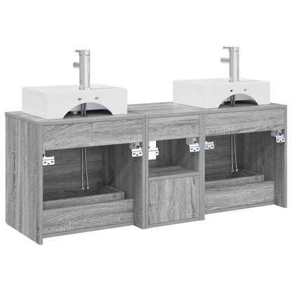 vidaXL Bathroom Cabinet Set 3 pcs Grey Sonoma 49.5 x 41 x 62.5 cm