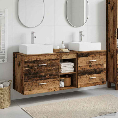 vidaXL Bathroom Cabinet Set 3 pcs Old Wood 49.5 x 41 x 62.5 cm