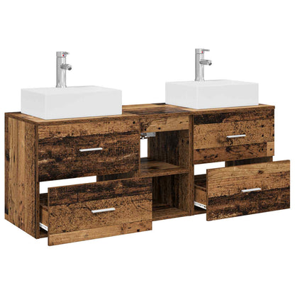 vidaXL Bathroom Cabinet Set 3 pcs Old Wood 49.5 x 41 x 62.5 cm
