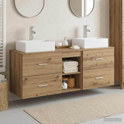 vidaXL Bathroom Cabinet Set 3 pcs Artisan Oak 49.5 x 41 x 62.5 cm