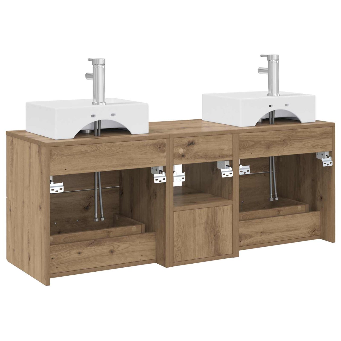 vidaXL Bathroom Cabinet Set 3 pcs Artisan Oak 49.5 x 41 x 62.5 cm