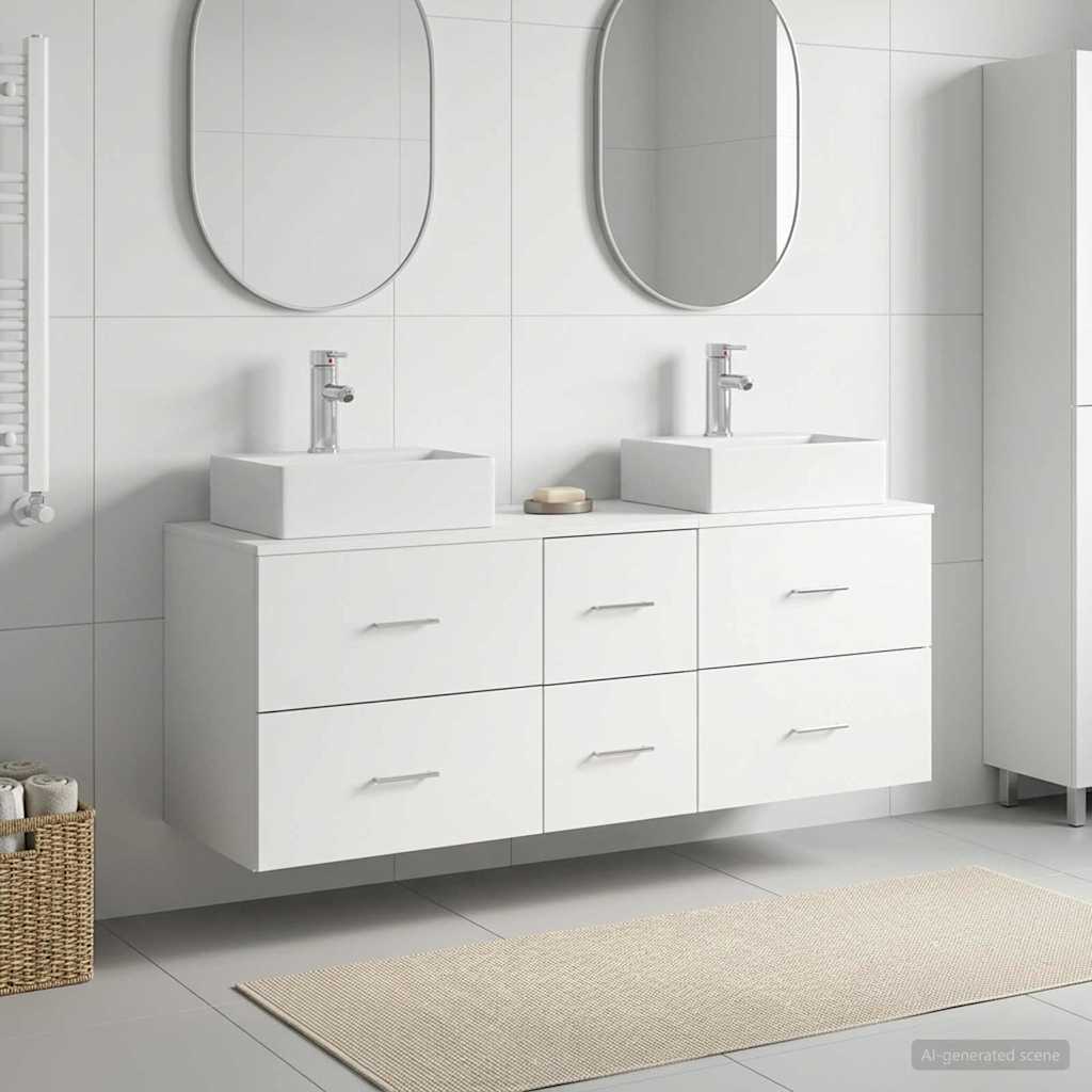 vidaXL Bathroom Cabinet Set 3 pcs White 49.5 x 41 x 62.5 cm
