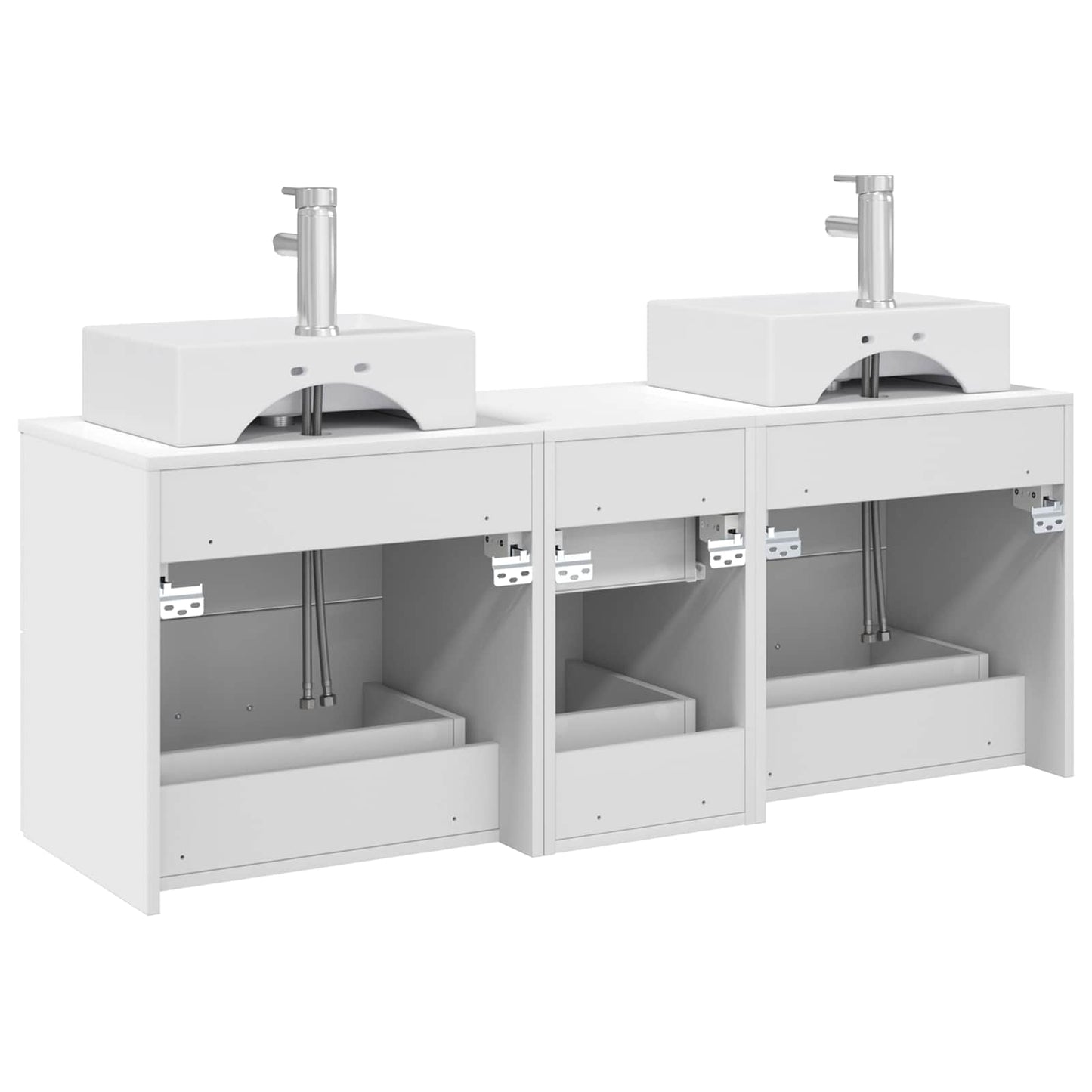 vidaXL Bathroom Cabinet Set 3 pcs White 49.5 x 41 x 62.5 cm