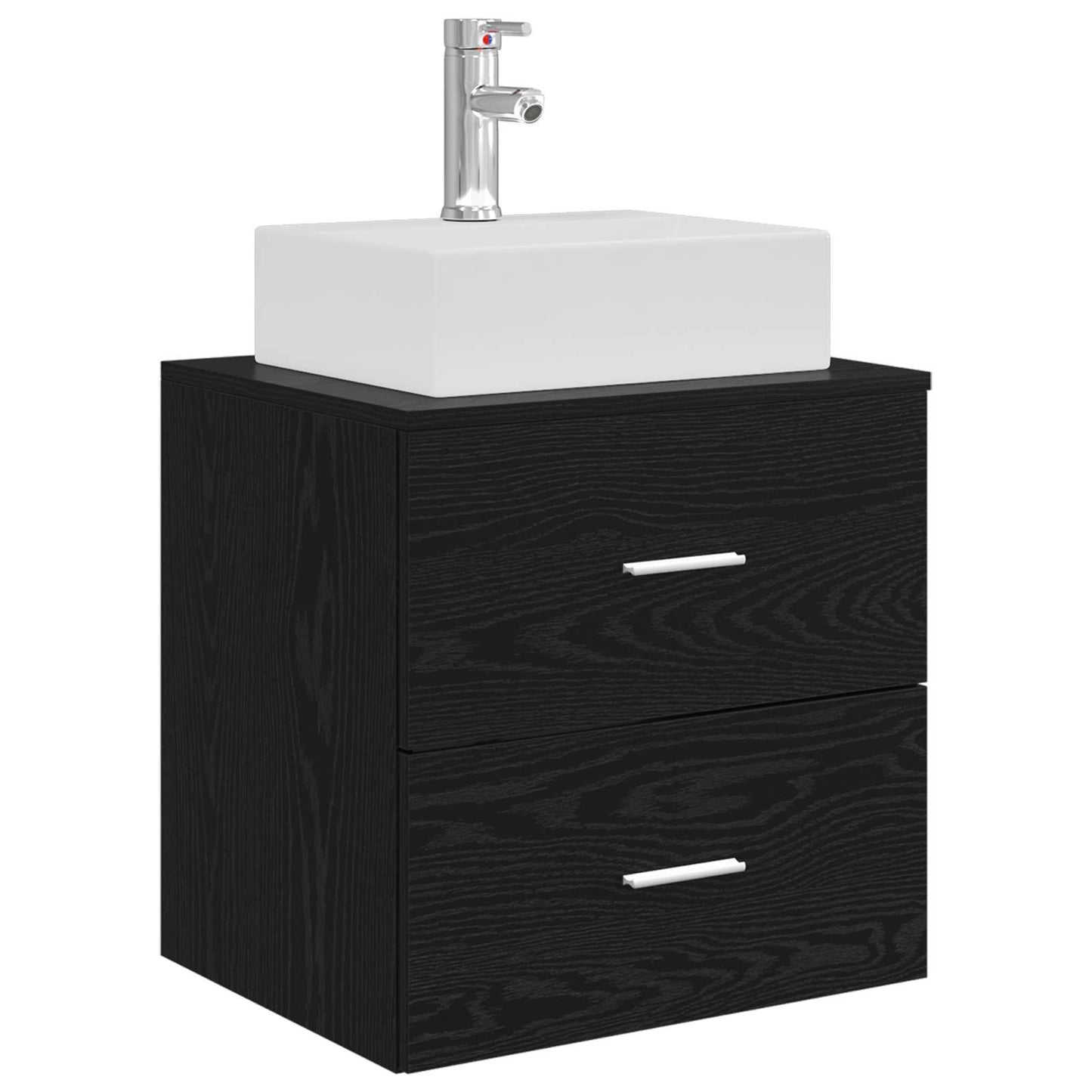vidaXL Bathroom Cabinet Set 3 pcs Black 49.5 x 41 x 62.5 cm