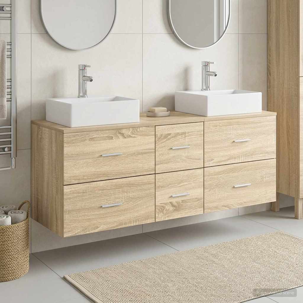 vidaXL Bathroom Cabinet Set 3 pcs Sonoma Oak 49.5 x 41 x 62.5 cm