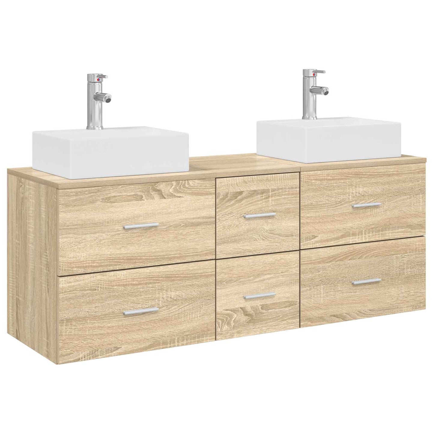 vidaXL Bathroom Cabinet Set 3 pcs Sonoma Oak 49.5 x 41 x 62.5 cm