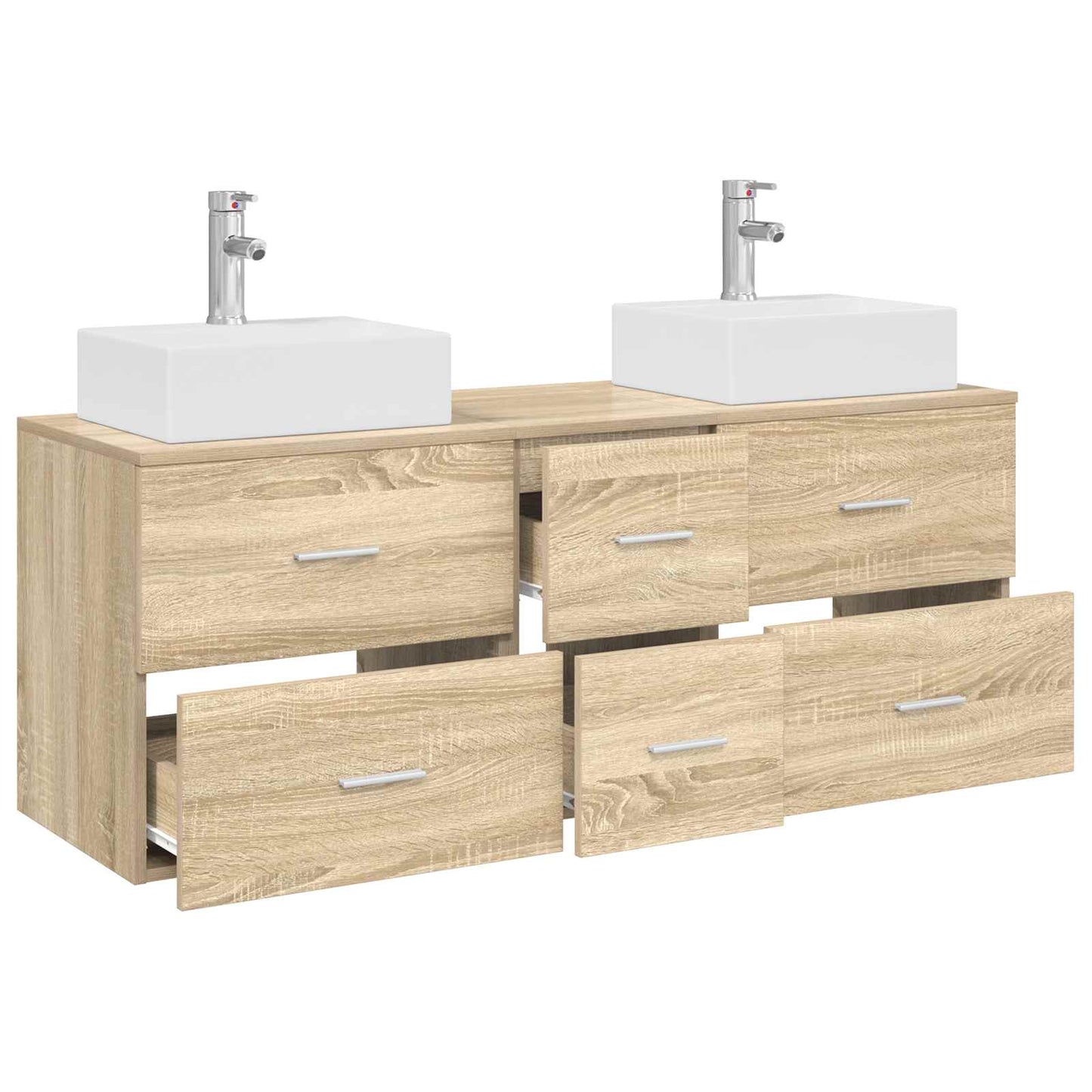 vidaXL Bathroom Cabinet Set 3 pcs Sonoma Oak 49.5 x 41 x 62.5 cm