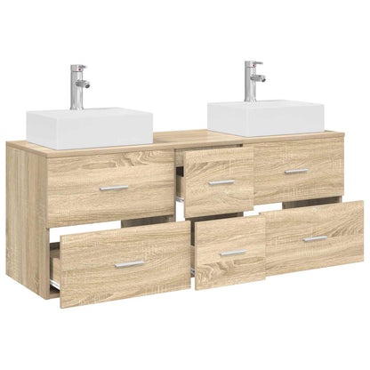 vidaXL Bathroom Cabinet Set 3 pcs Sonoma Oak 49.5 x 41 x 62.5 cm