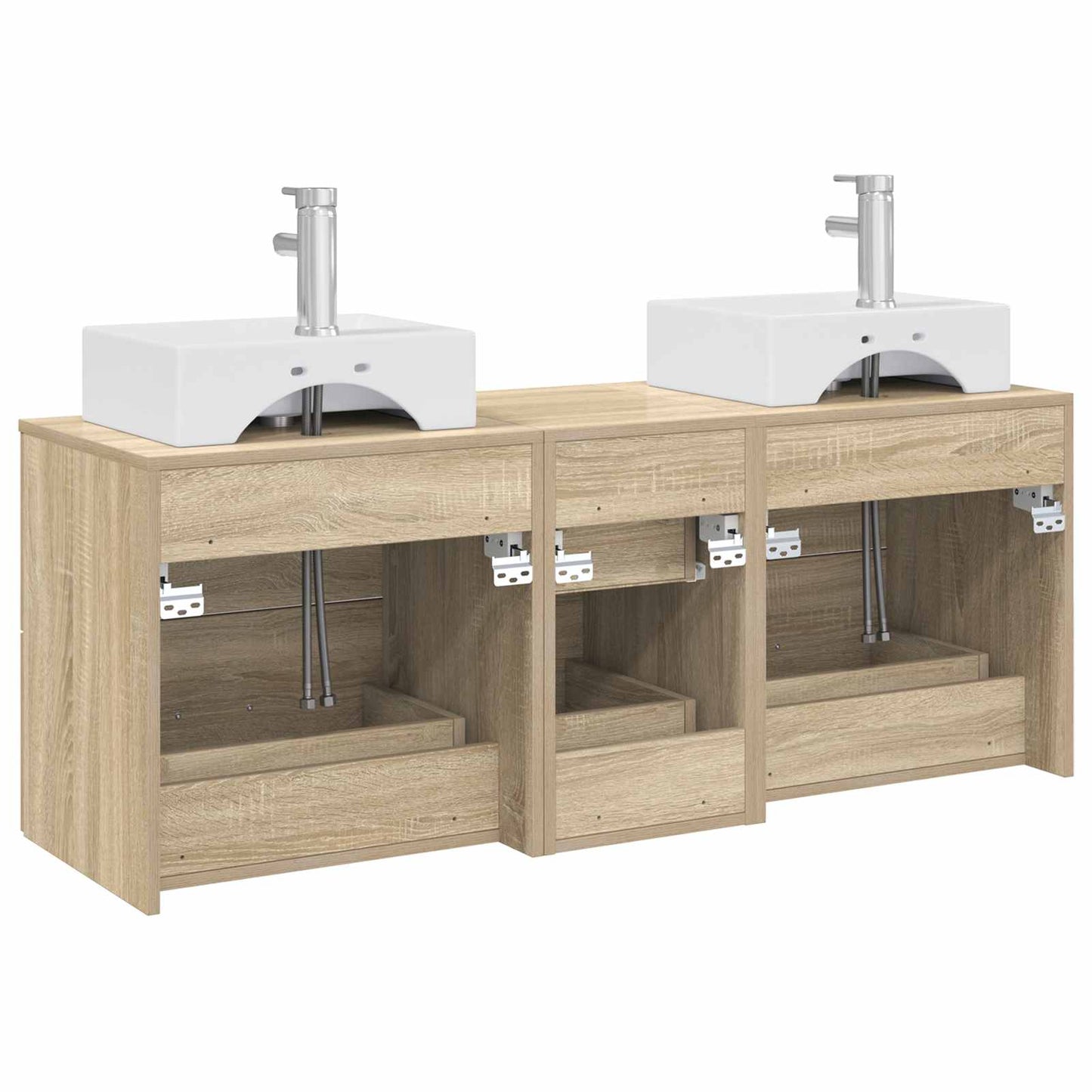 vidaXL Bathroom Cabinet Set 3 pcs Sonoma Oak 49.5 x 41 x 62.5 cm