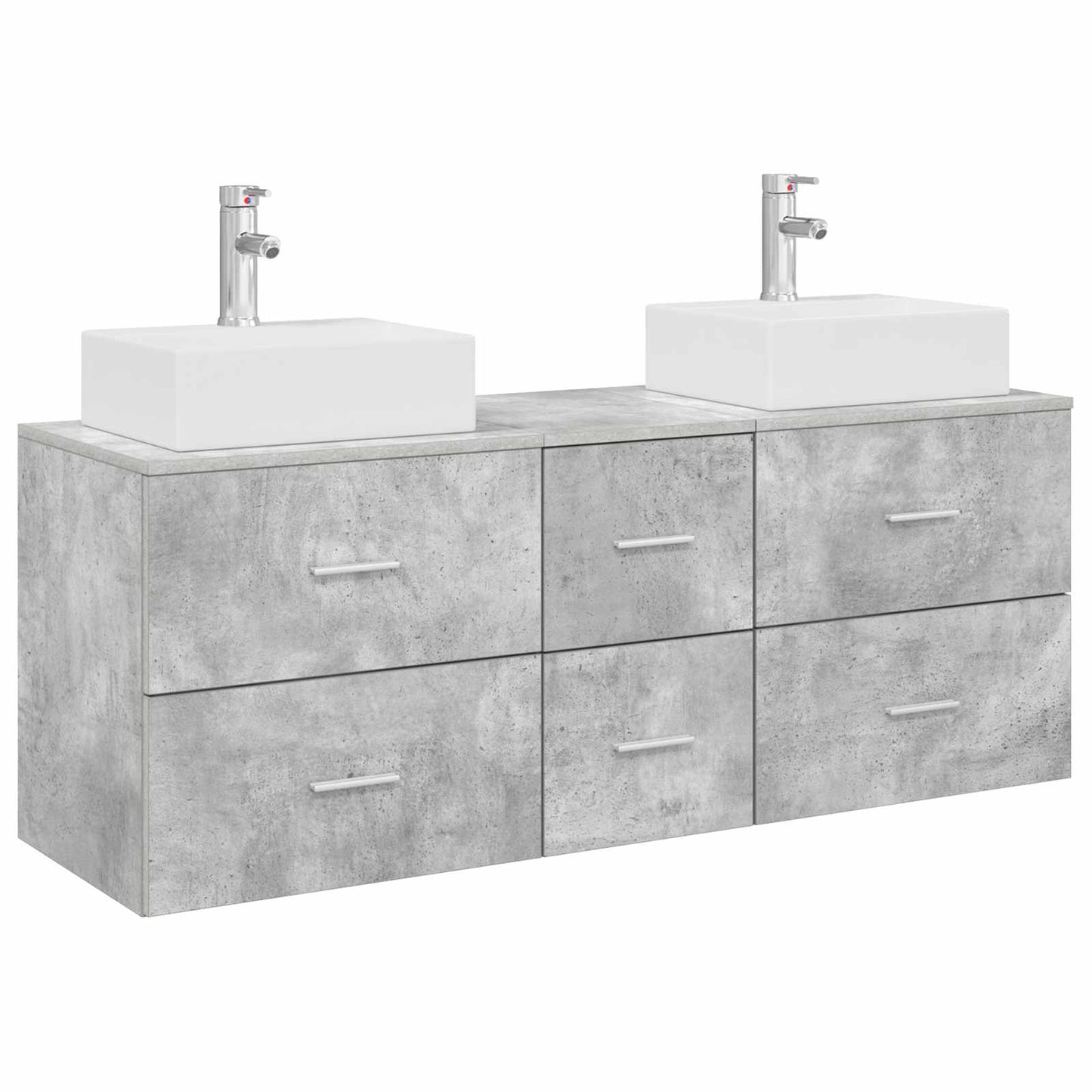 vidaXL Bathroom Cabinet Set 3 pcs Concrete Grey 49.5 x 41 x 62.5 cm