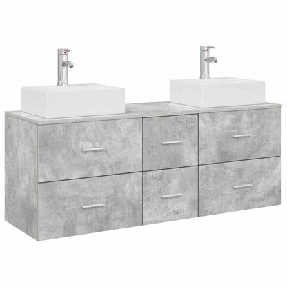 vidaXL Bathroom Cabinet Set 3 pcs Concrete Grey 49.5 x 41 x 62.5 cm