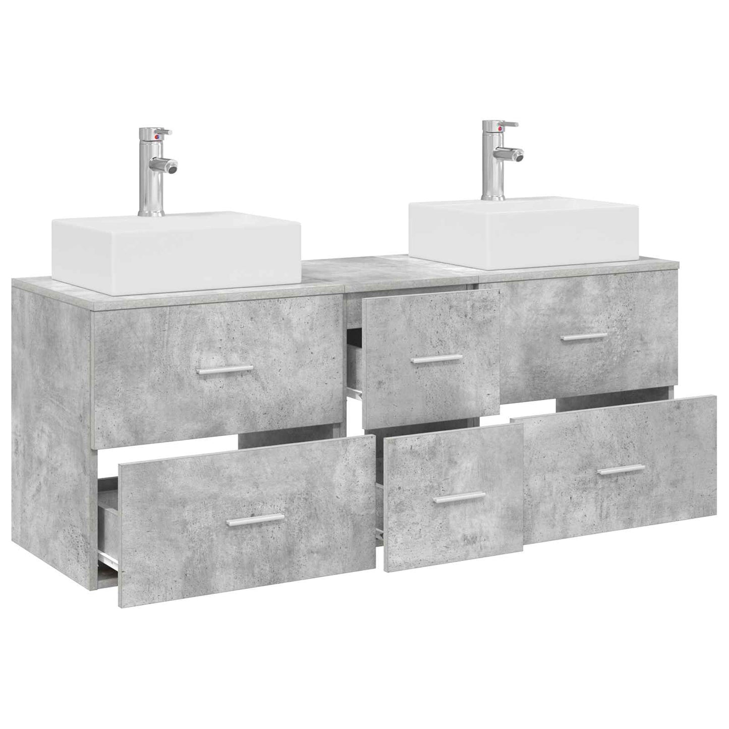 vidaXL Bathroom Cabinet Set 3 pcs Concrete Grey 49.5 x 41 x 62.5 cm