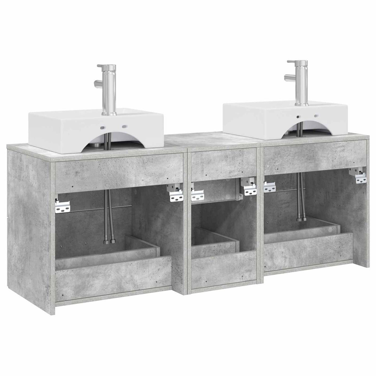 vidaXL Bathroom Cabinet Set 3 pcs Concrete Grey 49.5 x 41 x 62.5 cm