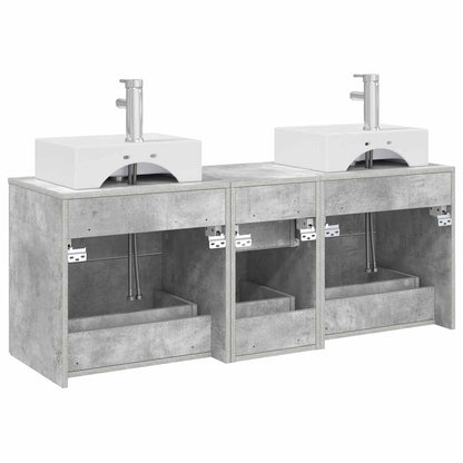 vidaXL Bathroom Cabinet Set 3 pcs Concrete Grey 49.5 x 41 x 62.5 cm