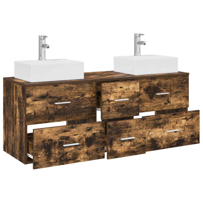 vidaXL Bathroom Cabinet Set 3 pcs Smoked Oak 49.5 x 41 x 62.5 cm