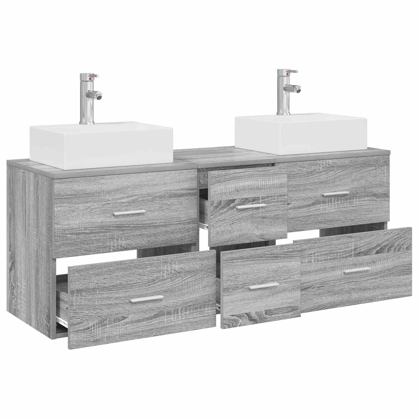vidaXL Bathroom Cabinet Set 3 pcs Grey Sonoma 49.5 x 41 x 62.5 cm