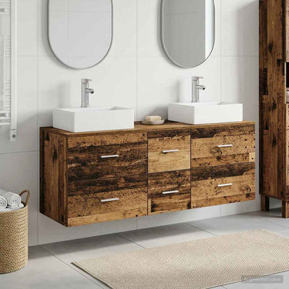 vidaXL Bathroom Cabinet Set 3 pcs Old Wood 49.5 x 41 x 62.5 cm