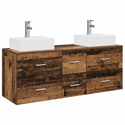 vidaXL Bathroom Cabinet Set 3 pcs Old Wood 49.5 x 41 x 62.5 cm
