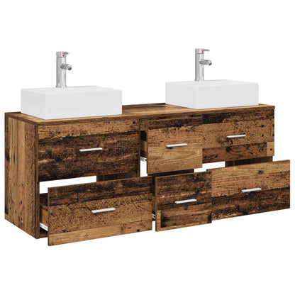 vidaXL Bathroom Cabinet Set 3 pcs Old Wood 49.5 x 41 x 62.5 cm
