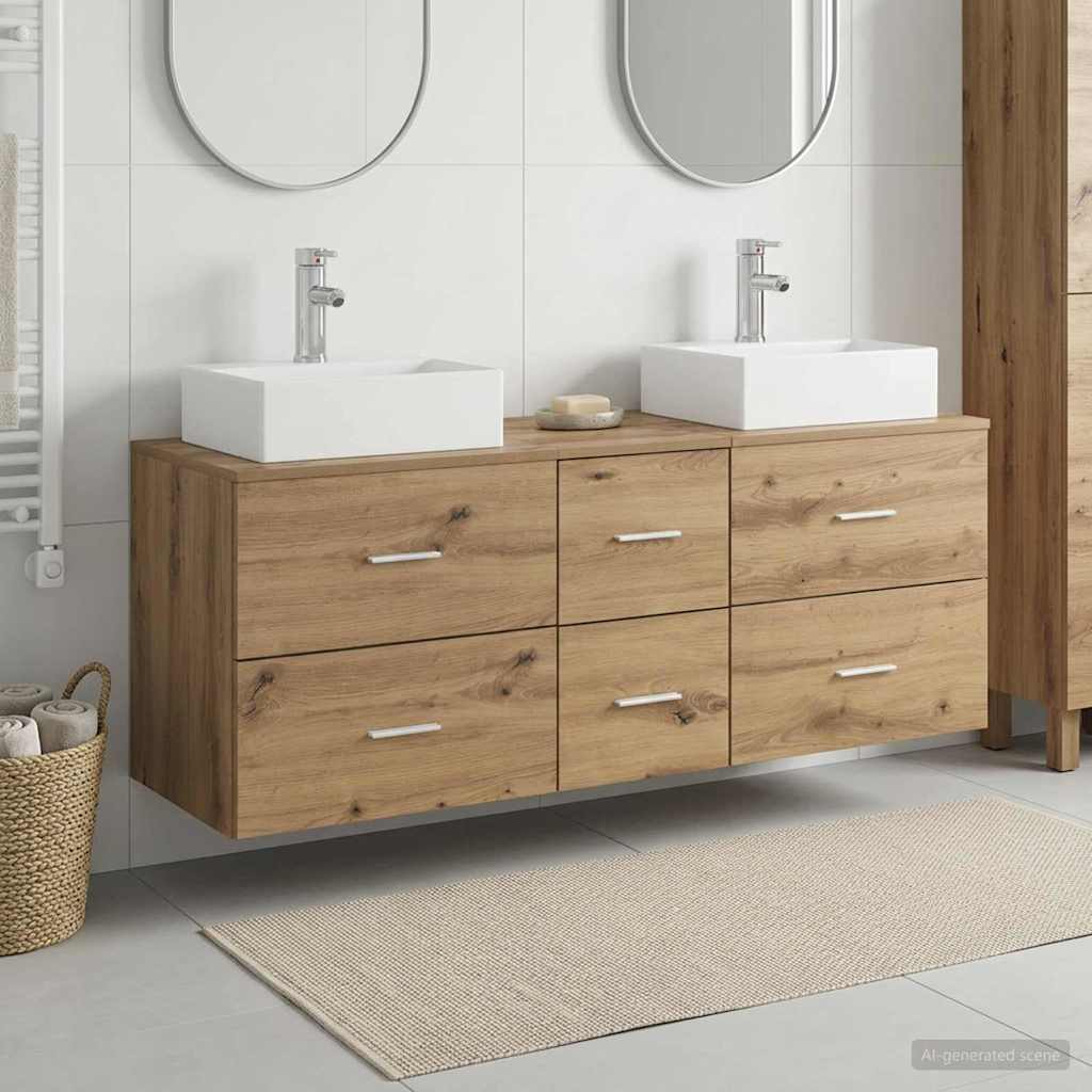 vidaXL Bathroom Cabinet Set 3 pcs Artisan Oak 49.5 x 41 x 62.5 cm