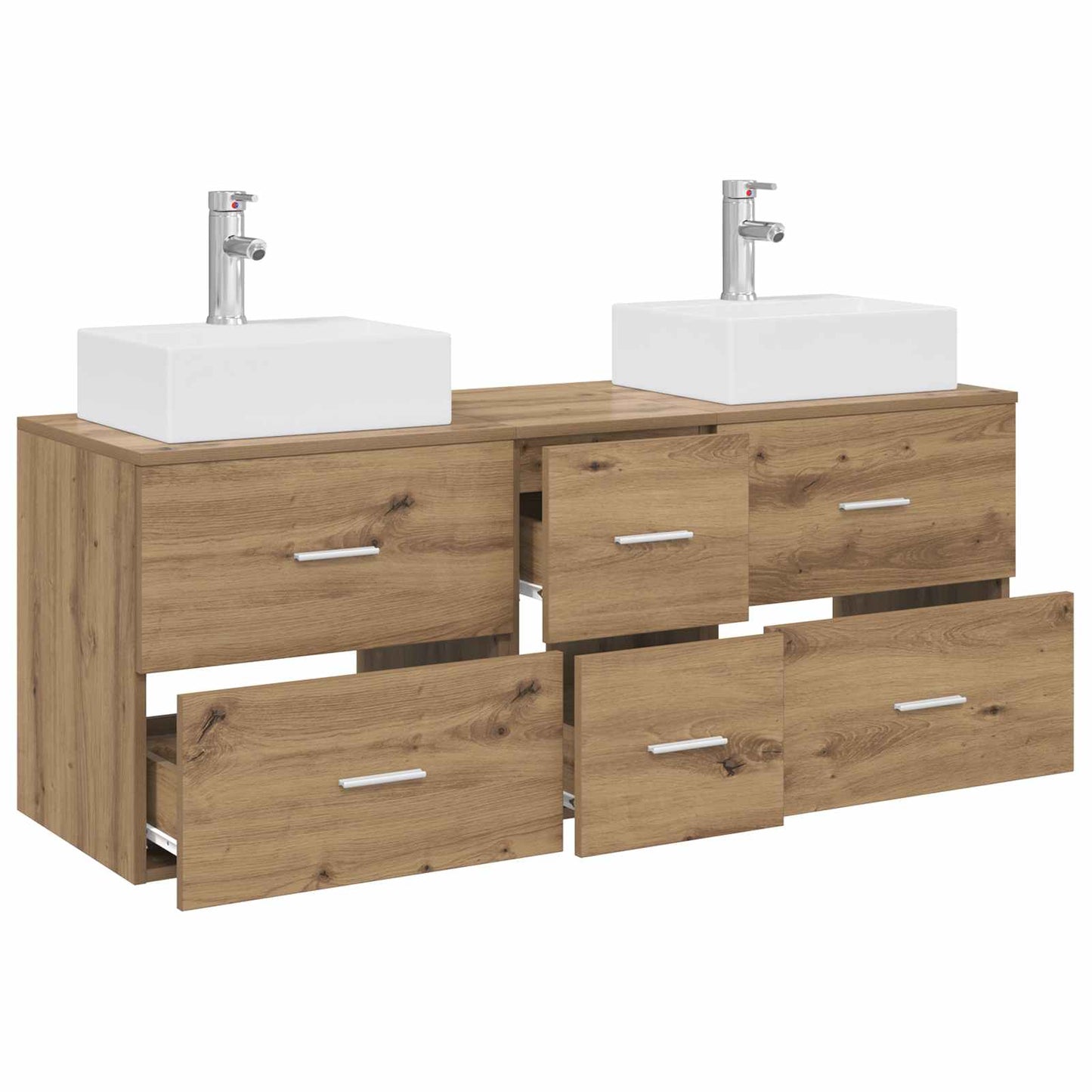 vidaXL Bathroom Cabinet Set 3 pcs Artisan Oak 49.5 x 41 x 62.5 cm