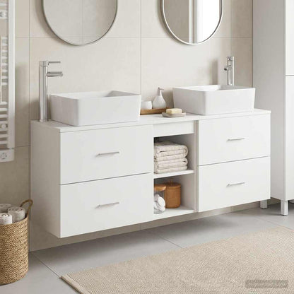 vidaXL Bathroom Cabinet Set 3 pcs White 53 x 34.5 x 63 cm