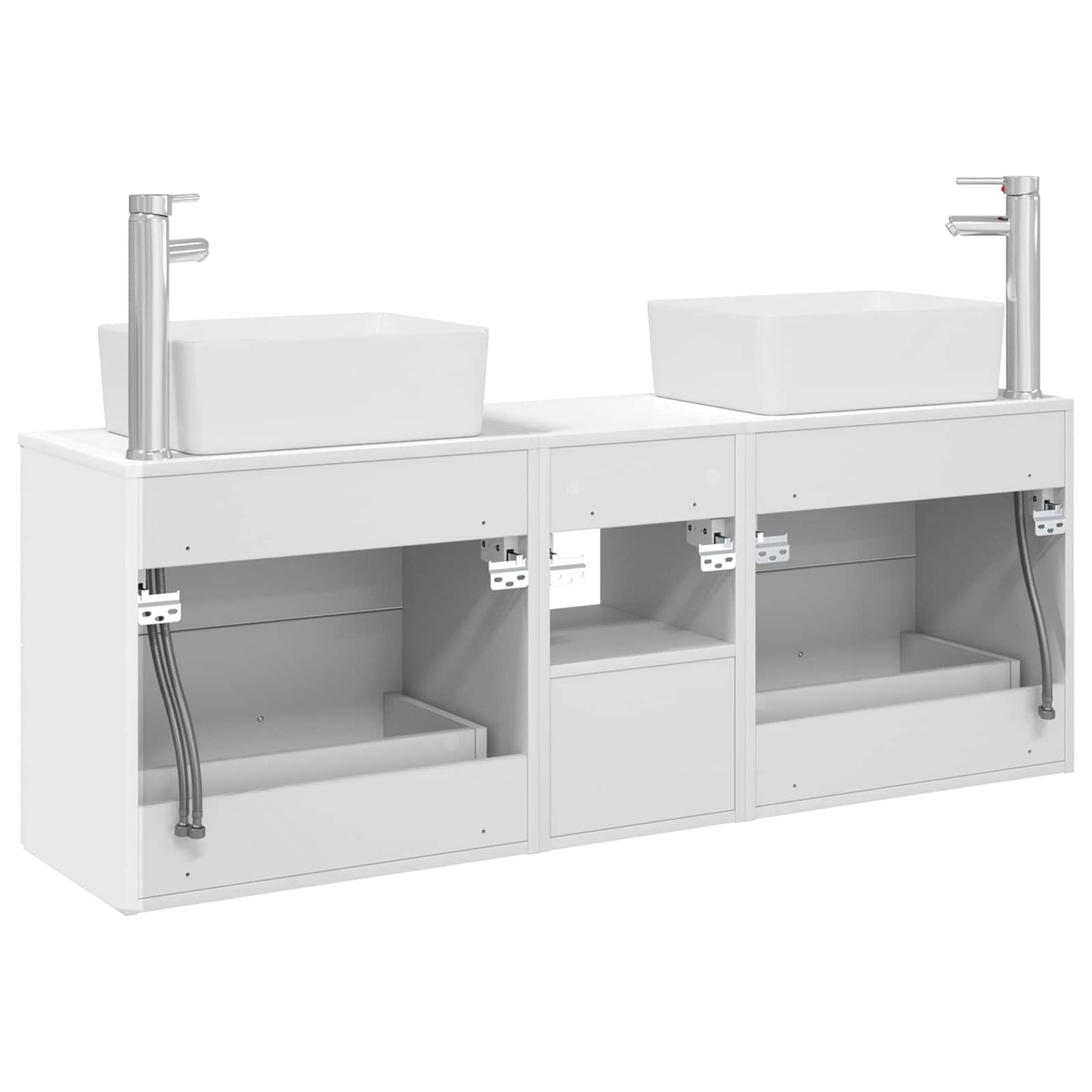 vidaXL Bathroom Cabinet Set 3 pcs White 53 x 34.5 x 63 cm