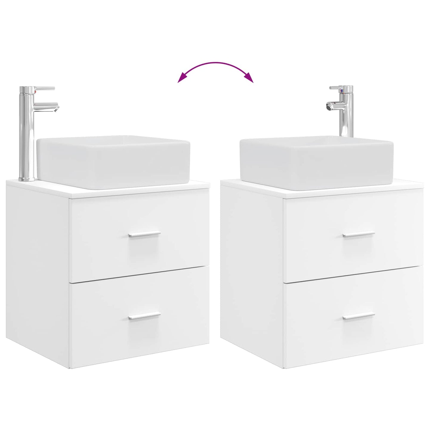 vidaXL Bathroom Cabinet Set 3 pcs White 53 x 34.5 x 63 cm