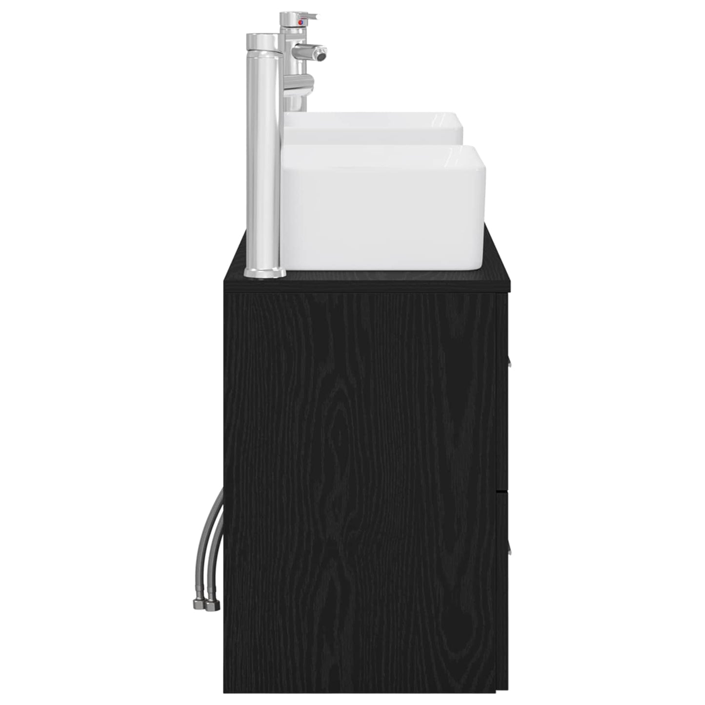 vidaXL Bathroom Cabinet Set 3 pcs Black 53 x 34.5 x 63 cm