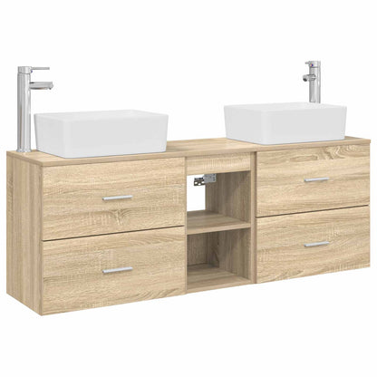 vidaXL Bathroom Cabinet Set 3 pcs Sonoma Oak 53 x 34.5 x 63 cm