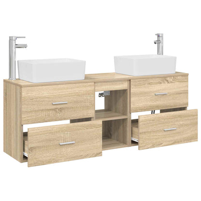 vidaXL Bathroom Cabinet Set 3 pcs Sonoma Oak 53 x 34.5 x 63 cm