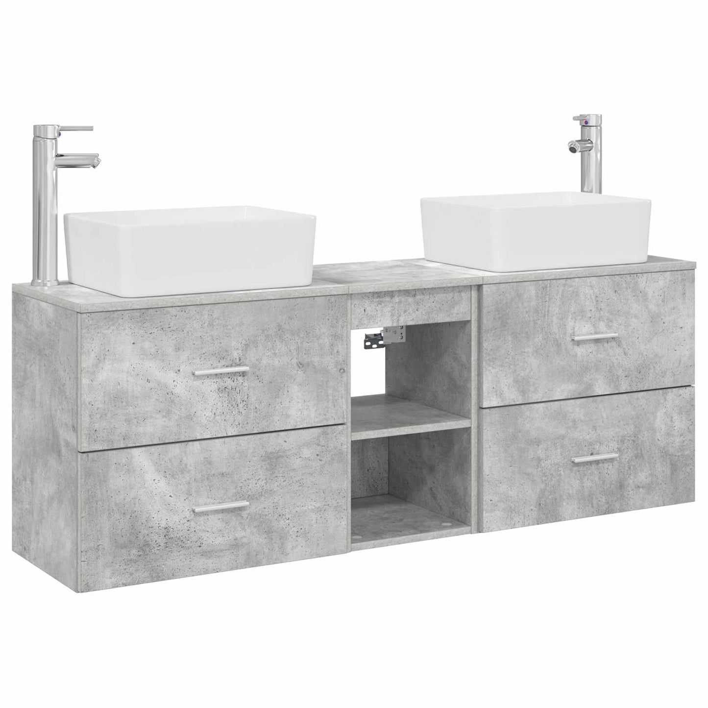 vidaXL Bathroom Cabinet Set 3 pcs Concrete Grey 53 x 34.5 x 63 cm