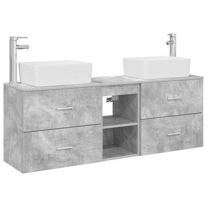 vidaXL Bathroom Cabinet Set 3 pcs Concrete Grey 53 x 34.5 x 63 cm