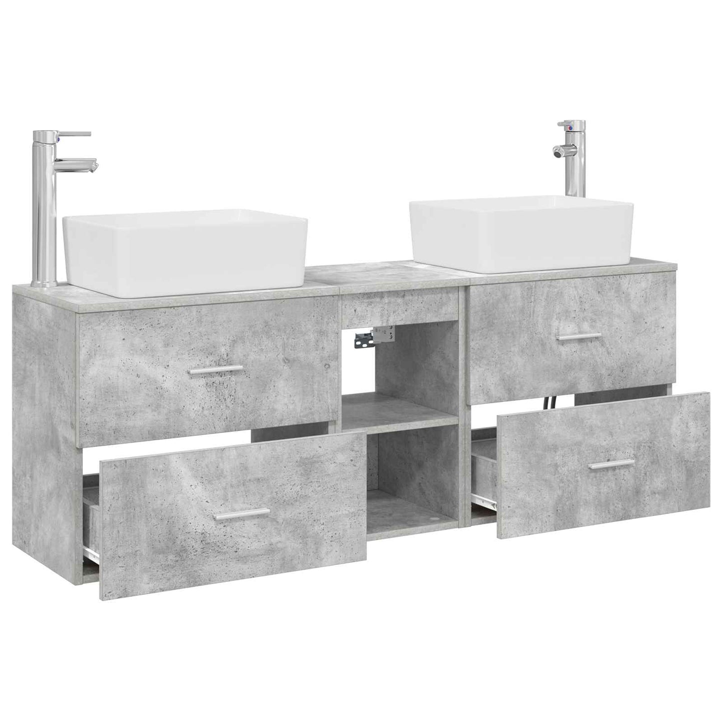 vidaXL Bathroom Cabinet Set 3 pcs Concrete Grey 53 x 34.5 x 63 cm