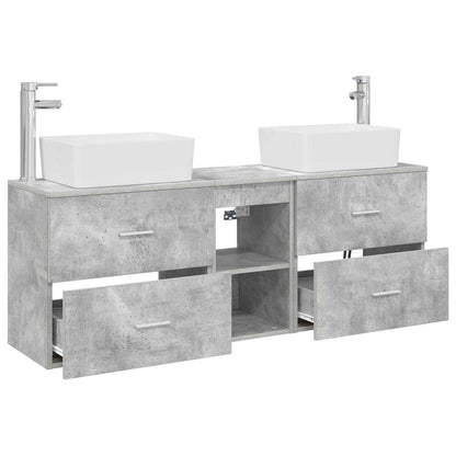 vidaXL Bathroom Cabinet Set 3 pcs Concrete Grey 53 x 34.5 x 63 cm