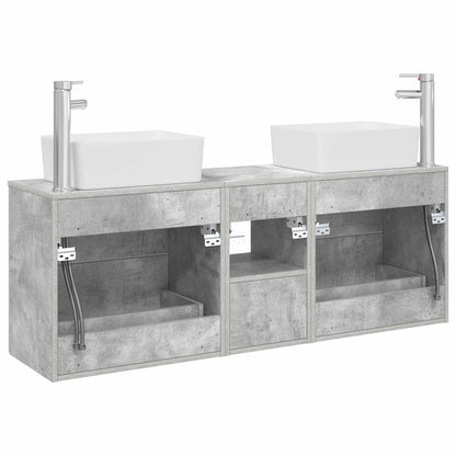 vidaXL Bathroom Cabinet Set 3 pcs Concrete Grey 53 x 34.5 x 63 cm