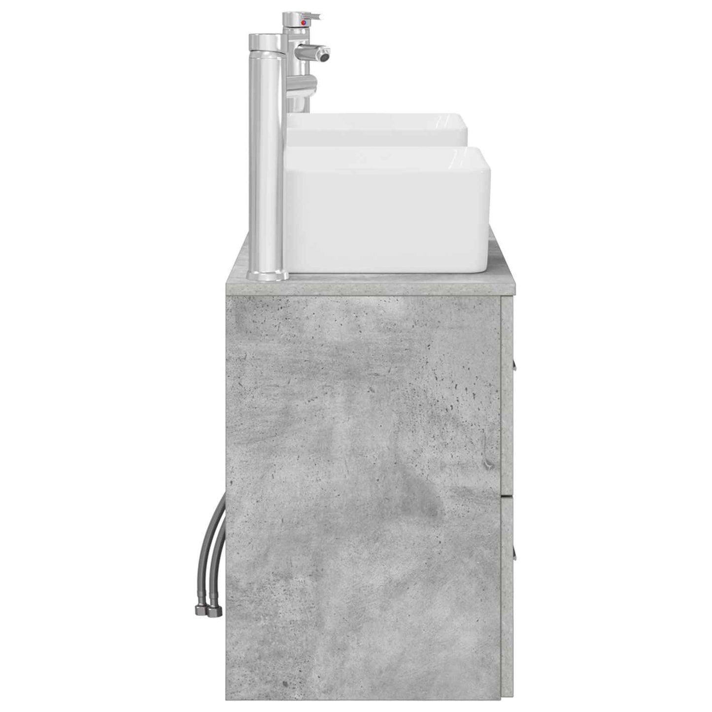 vidaXL Bathroom Cabinet Set 3 pcs Concrete Grey 53 x 34.5 x 63 cm