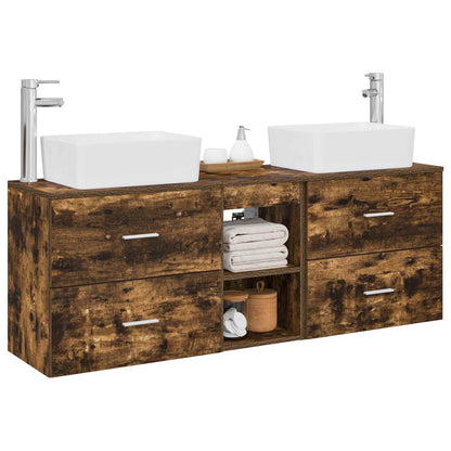 vidaXL Bathroom Cabinet Set 3 pcs Smoked Oak 53 x 34.5 x 63 cm