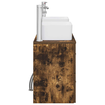 vidaXL Bathroom Cabinet Set 3 pcs Smoked Oak 53 x 34.5 x 63 cm