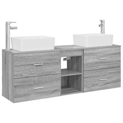 vidaXL Bathroom Cabinet Set 3 pcs Grey Sonoma 53 x 34.5 x 63 cm