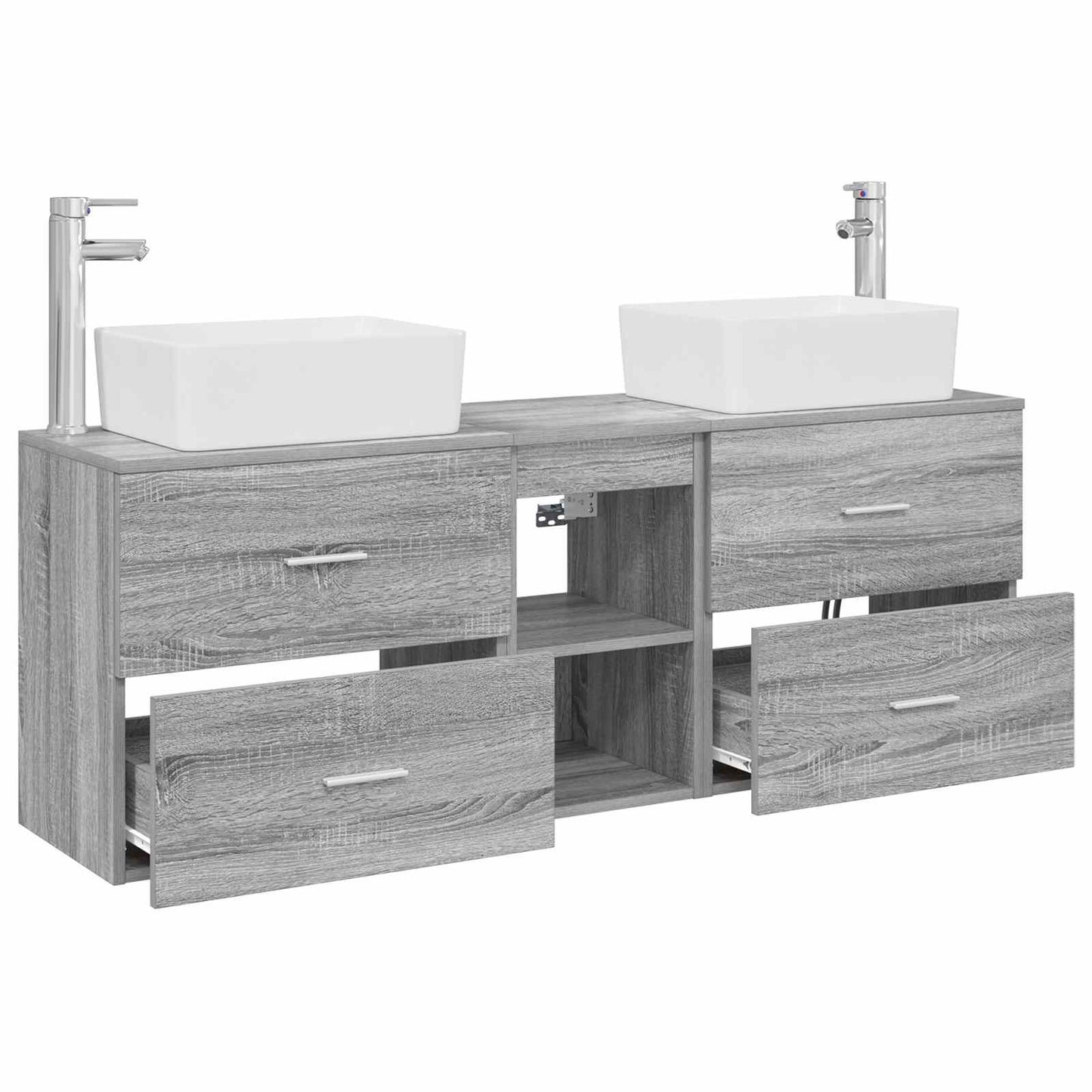 vidaXL Bathroom Cabinet Set 3 pcs Grey Sonoma 53 x 34.5 x 63 cm