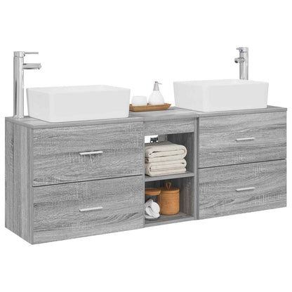 vidaXL Bathroom Cabinet Set 3 pcs Grey Sonoma 53 x 34.5 x 63 cm