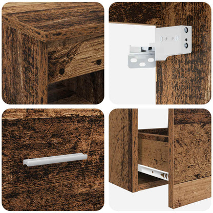 vidaXL Bathroom Cabinet Set 3 pcs Old Wood 53 x 34.5 x 63 cm